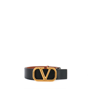 VALENTINO - Valentino Reversible Signature Vlogo Belt in Black and Brown Leather (T85)