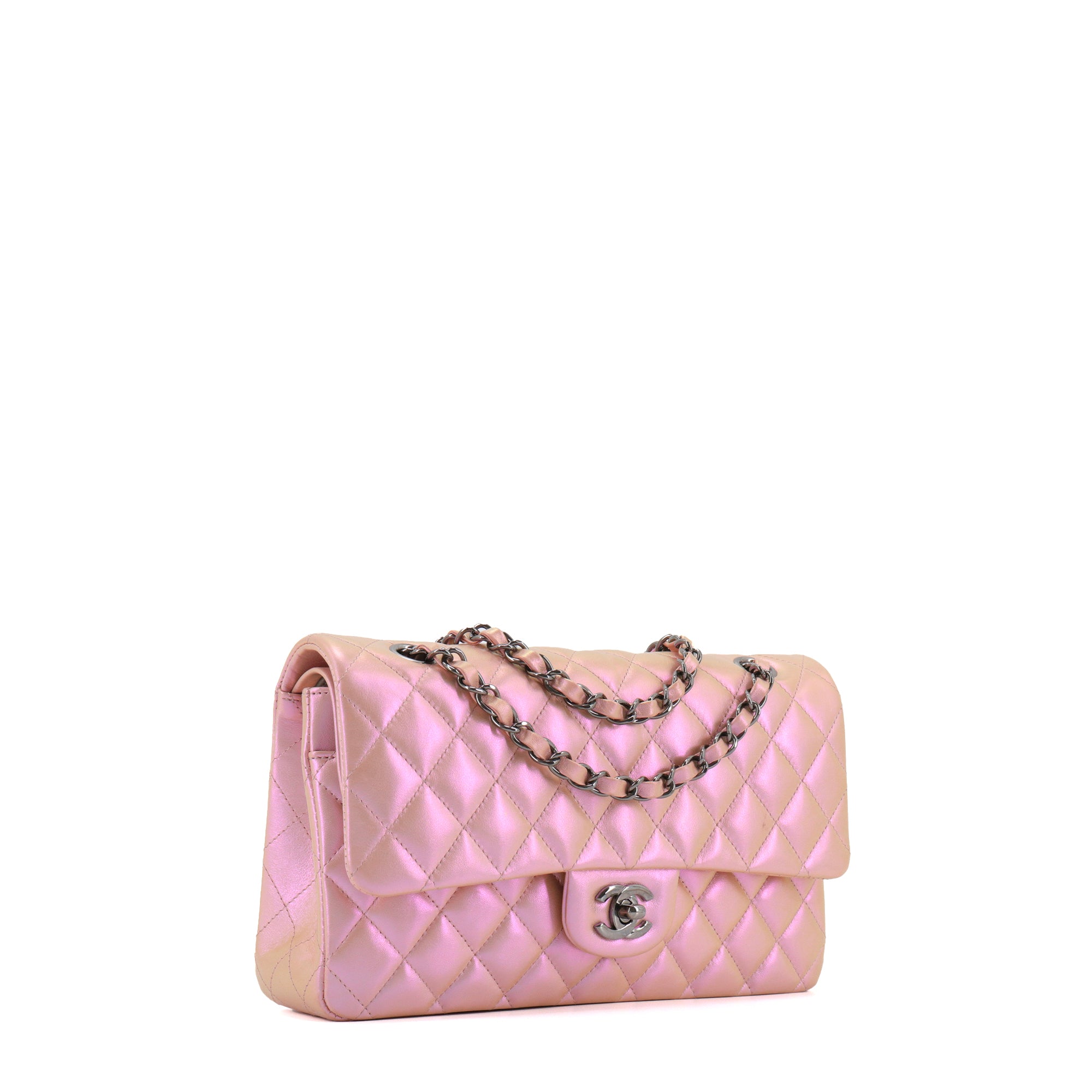 CHANEL - Sac à main Classique/Timeless 11.12 Chanel en cuir irisé rose