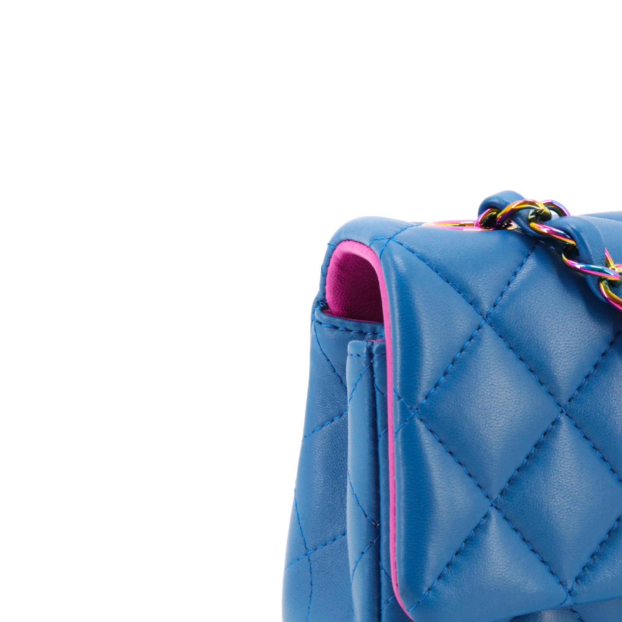 CHANEL - Chanel Mini Rectangle shoulder bag in blue leather limited edition 21P