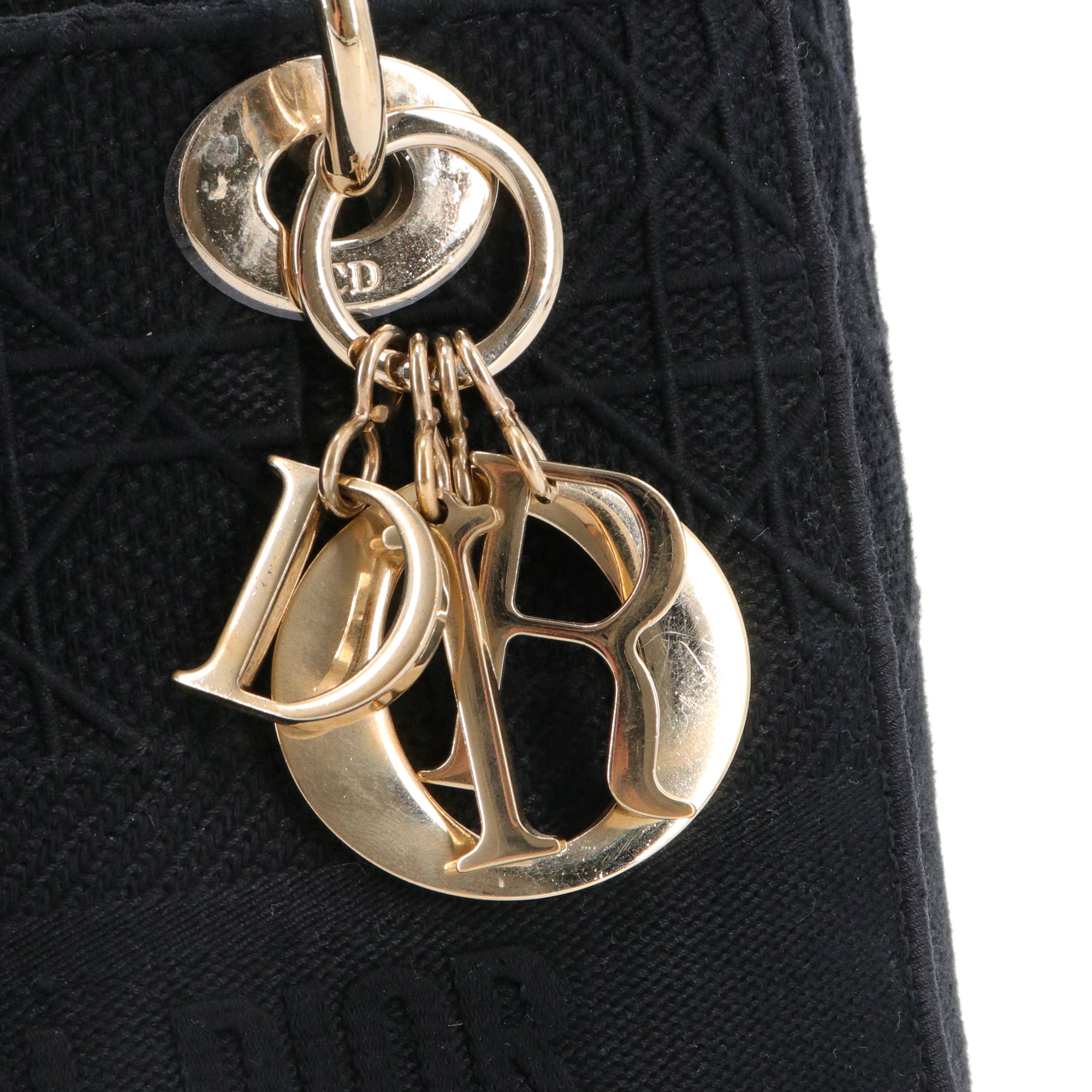DIOR - Sac à bandoulière Lady D-Lite Medium Dior en toile noire