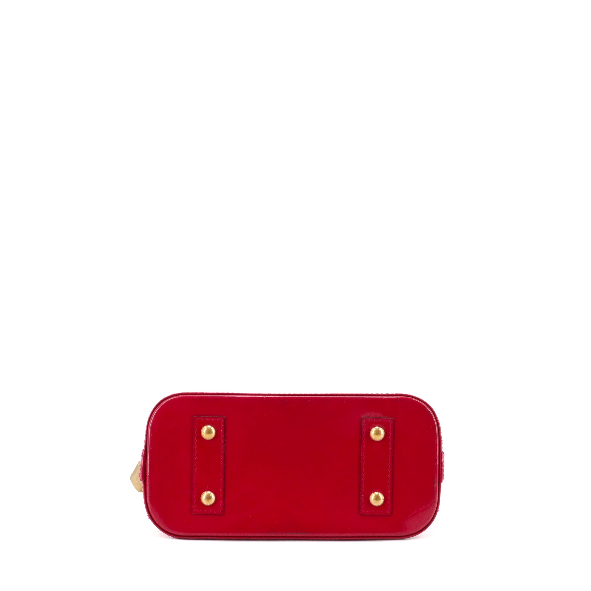 LOUIS VUITTON - Sac à bandoulière Alma BB Louis Vuitton en cuir verni rouge framboise