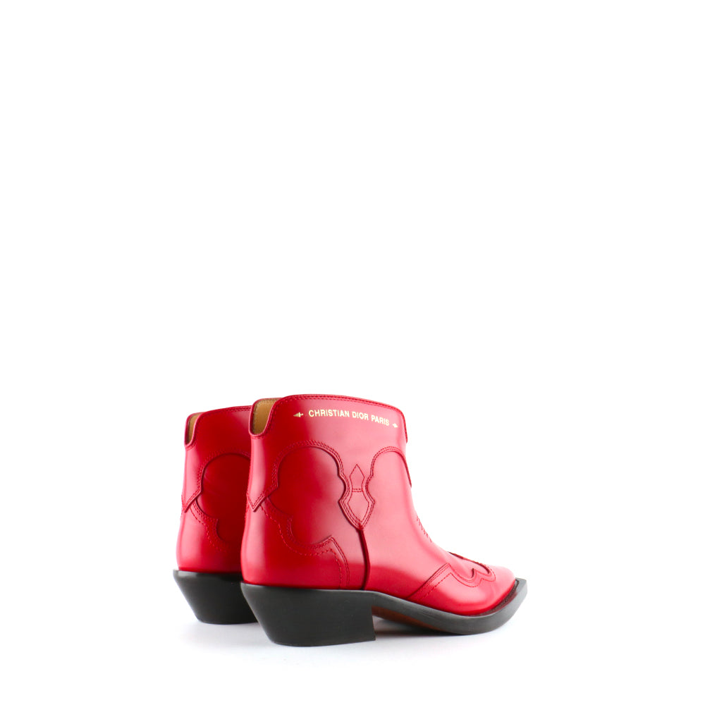 DIOR - Dior West heeled ankle boots in red leather (T37)