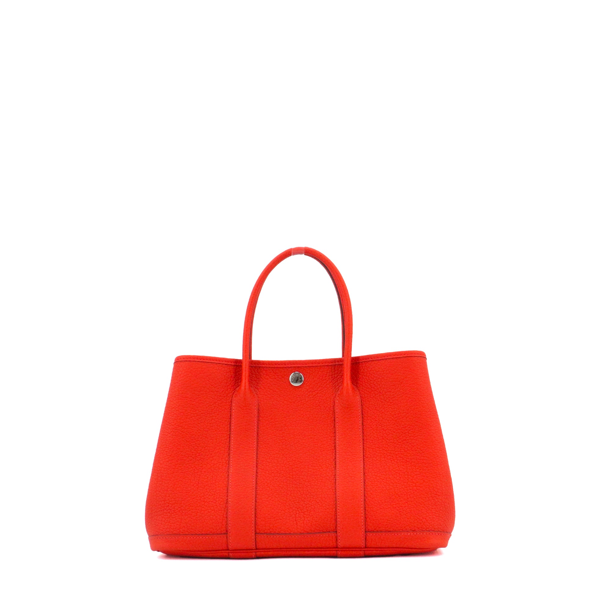 HERMÈS - Sac à main Garden Party 30 Hermès en cuir négonda orange