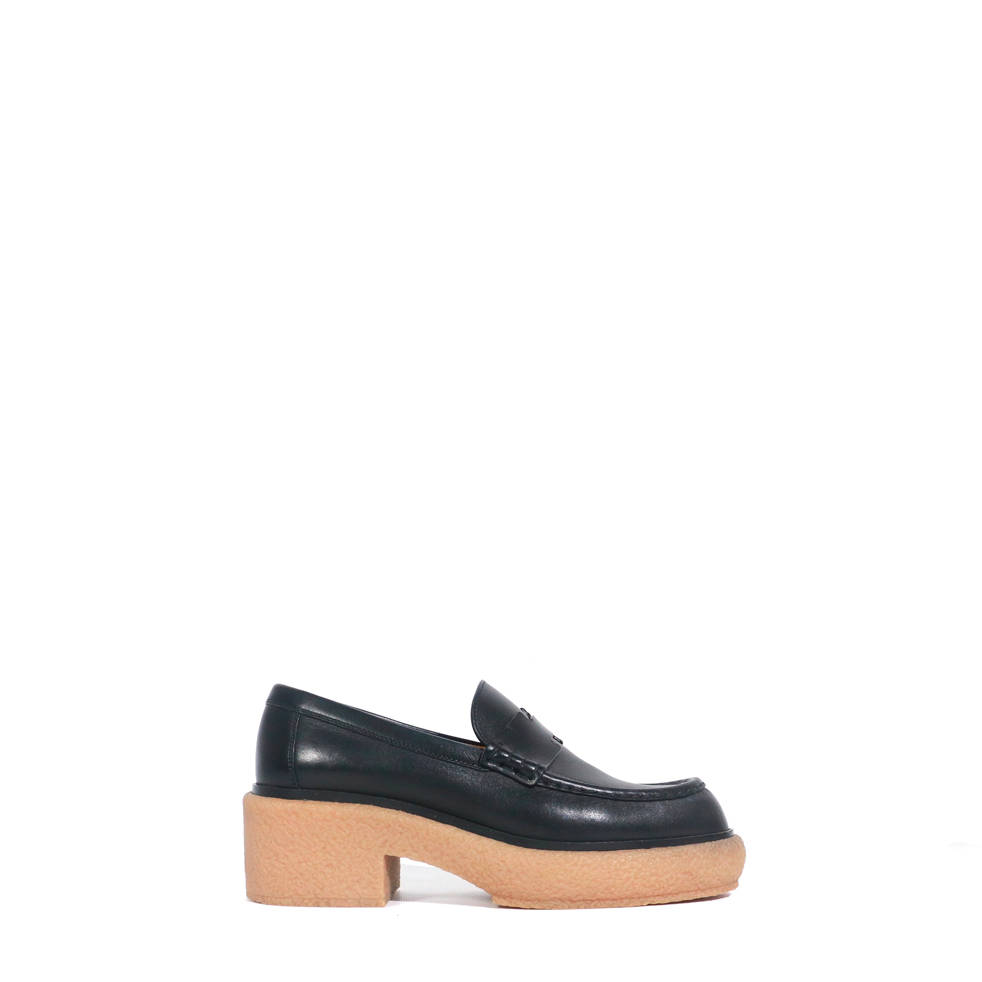 HERMÈS - Fanny platform loafers in black leather (T40)