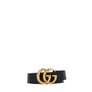 GUCCI - Ceinture GG Buckle Marmont Gucci en cuir grainé noir (T85)