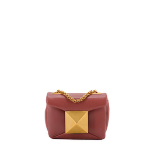 VALENTINO - Valentino One Stud Micro shoulder bag in pinkish brown leather