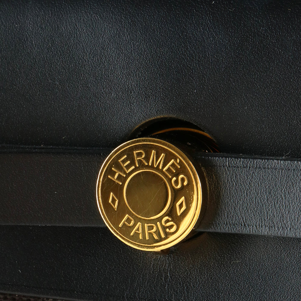 HERMÈS - Black and brown Herbag 31 Zip handbag