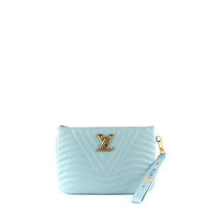 LOUIS VUITTON - New Wave clutch in blue/gray leather