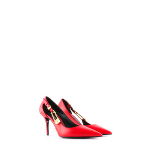 VERSACE - Escarpins à talon Safety Pin en cuir rouge (T37)