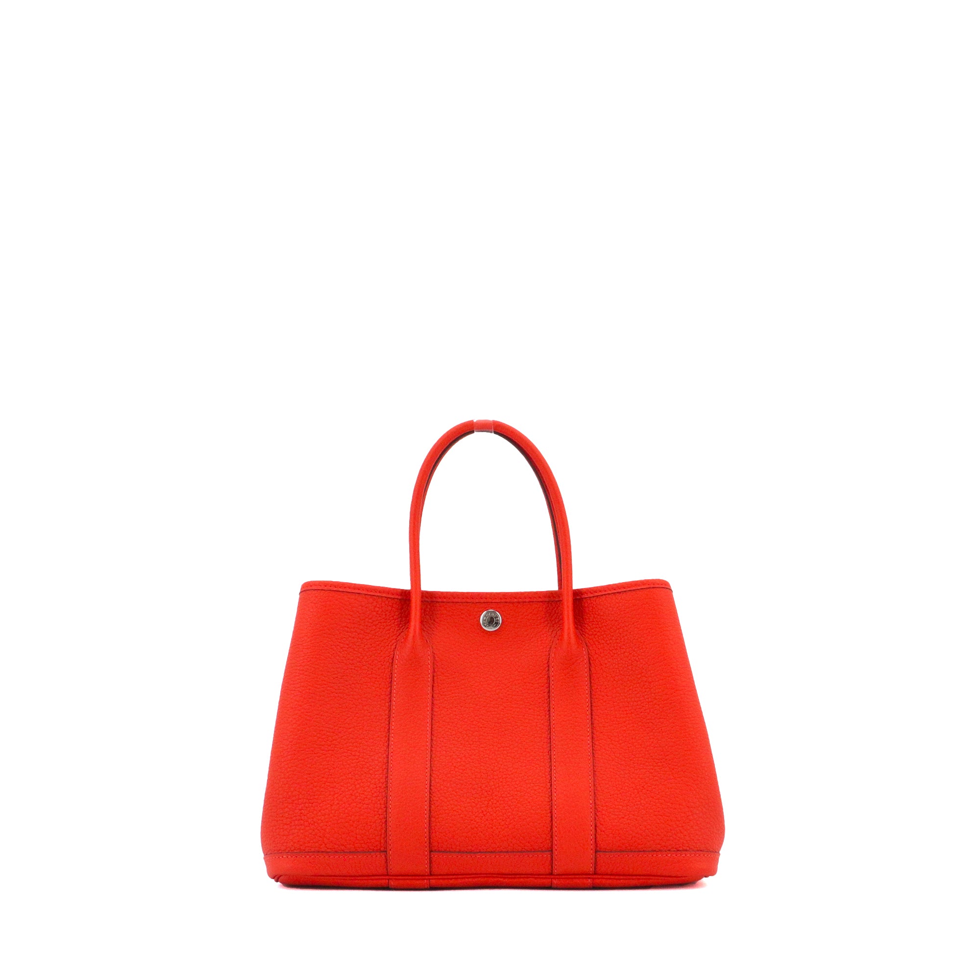 HERMÈS - Sac à main Garden Party 30 Hermès en cuir négonda orange