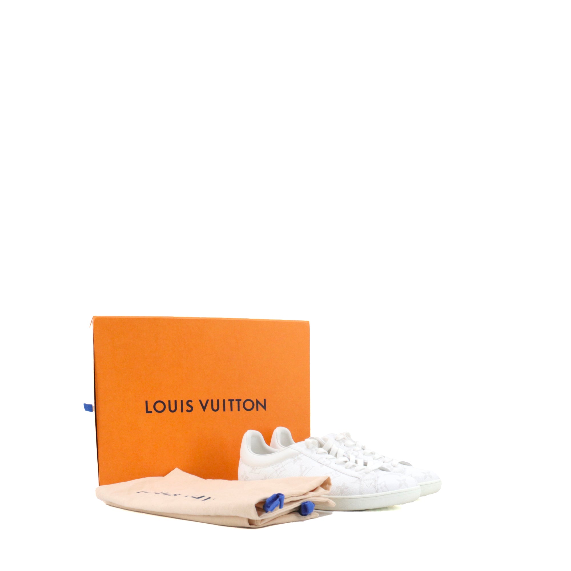 LOUIS VUITTON - Sneakers Luxembourg Louis Vuitton en cuir monogrammé blanc (T40)