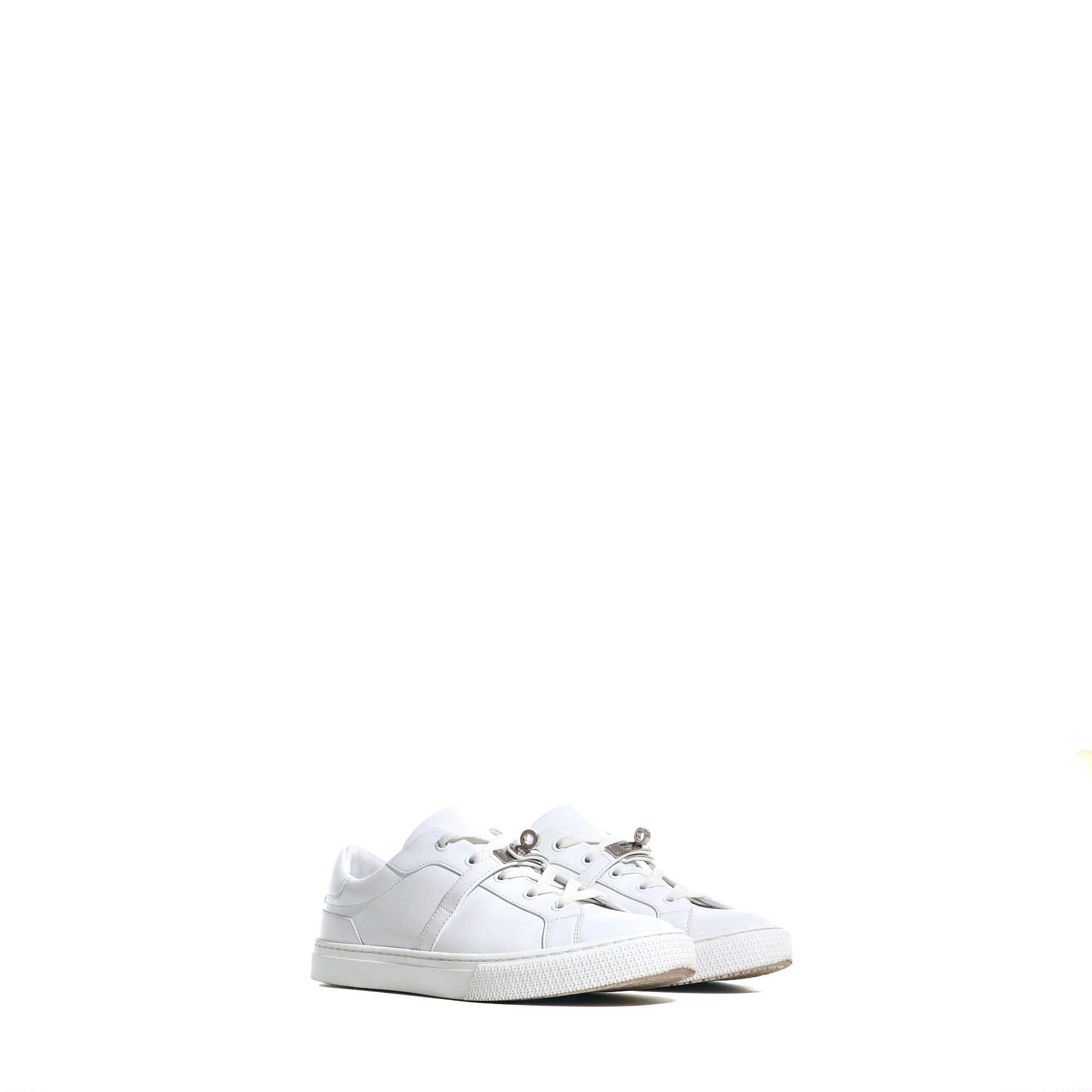 HERMÈS - Day sneakers in white leather (T39)