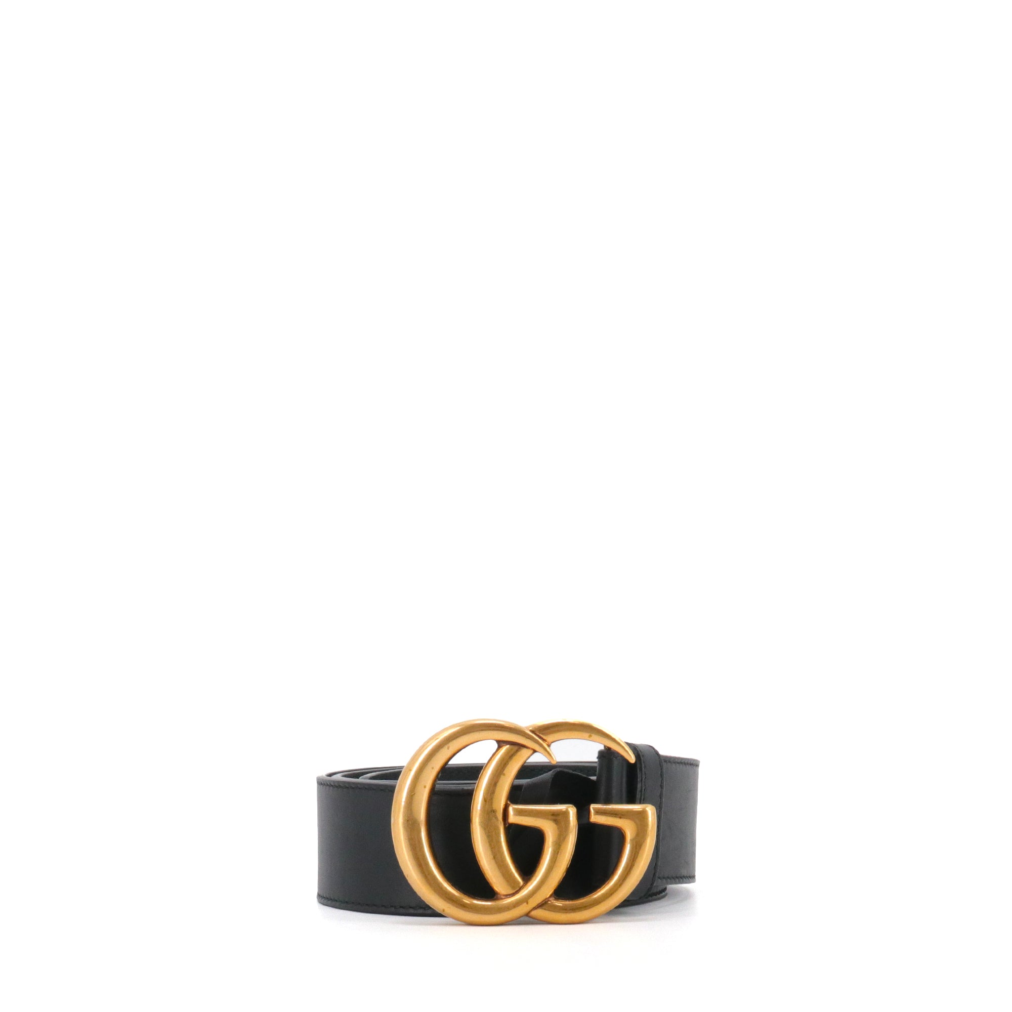 GUCCI - Gucci GG Buckle belt in black leather (T75)
