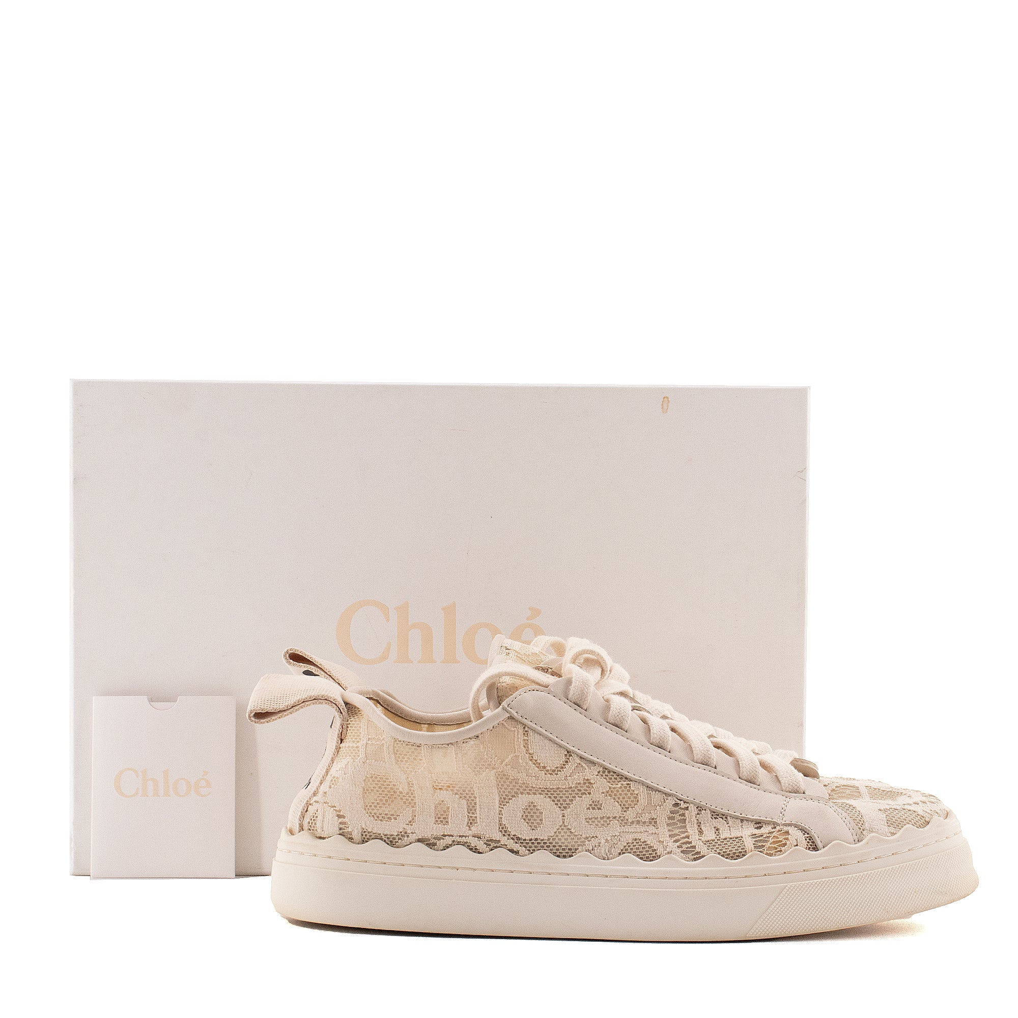 CHLOÉ - Lauren Chloé sneakers in white lace (T40)