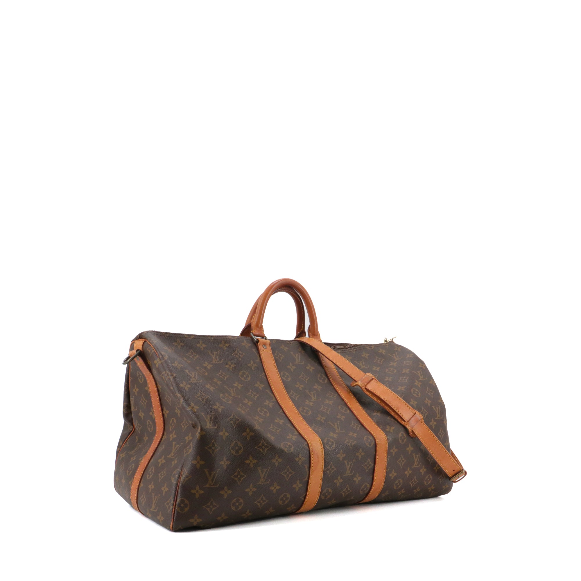LOUIS VUITTON - Sac de voyage Keepall 55 Louis Vuitton en toile monogrammée vintage
