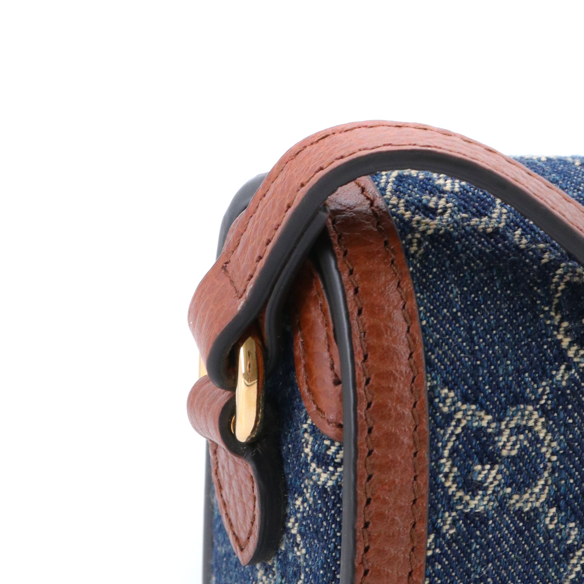 GUCCI - Sac à bandoulière Horsebit 1955 Gucci en denim monogrammé