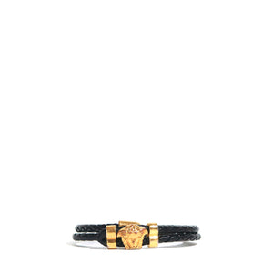 VERSACE - Medusa bracelet in black leather