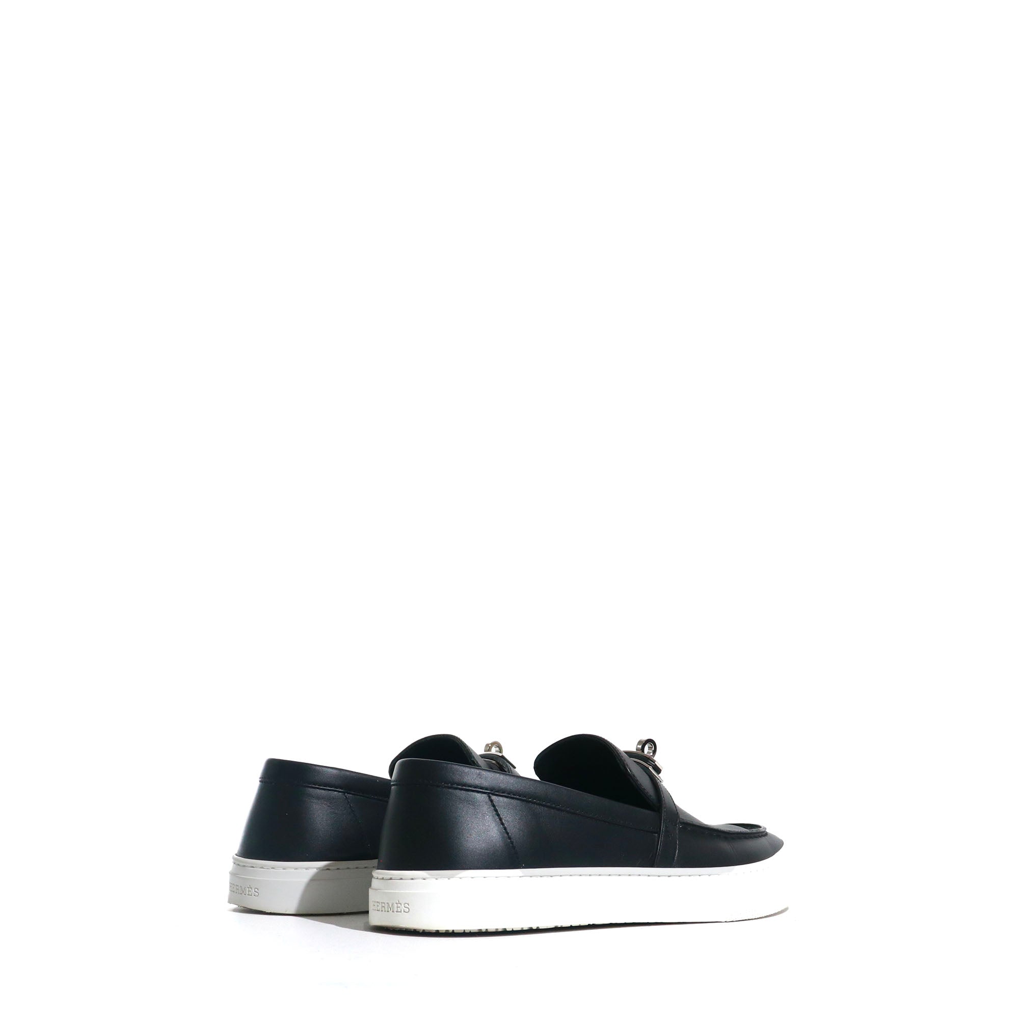 HERMÈS - Slip-On Game sneakers in black leather (T39)