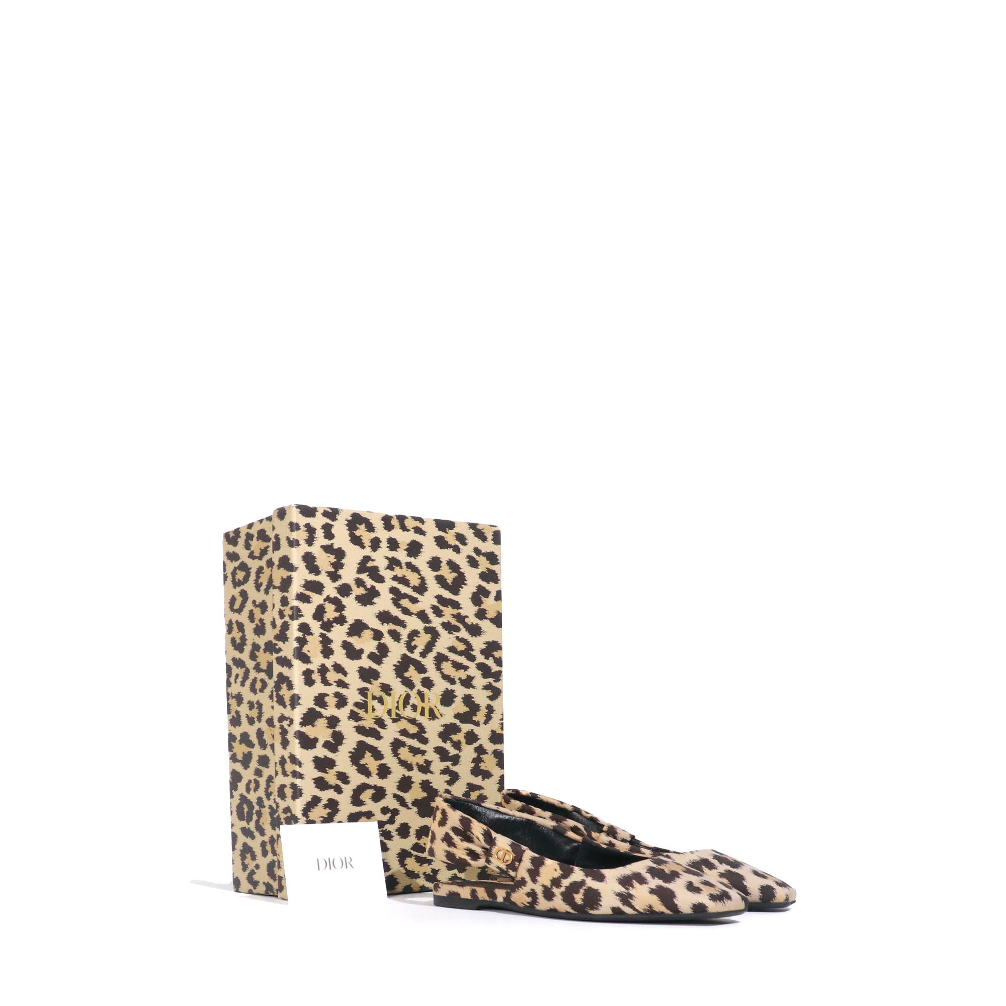 DIOR - Mizza Dior flat sandals in leopard canvas (T36.5)