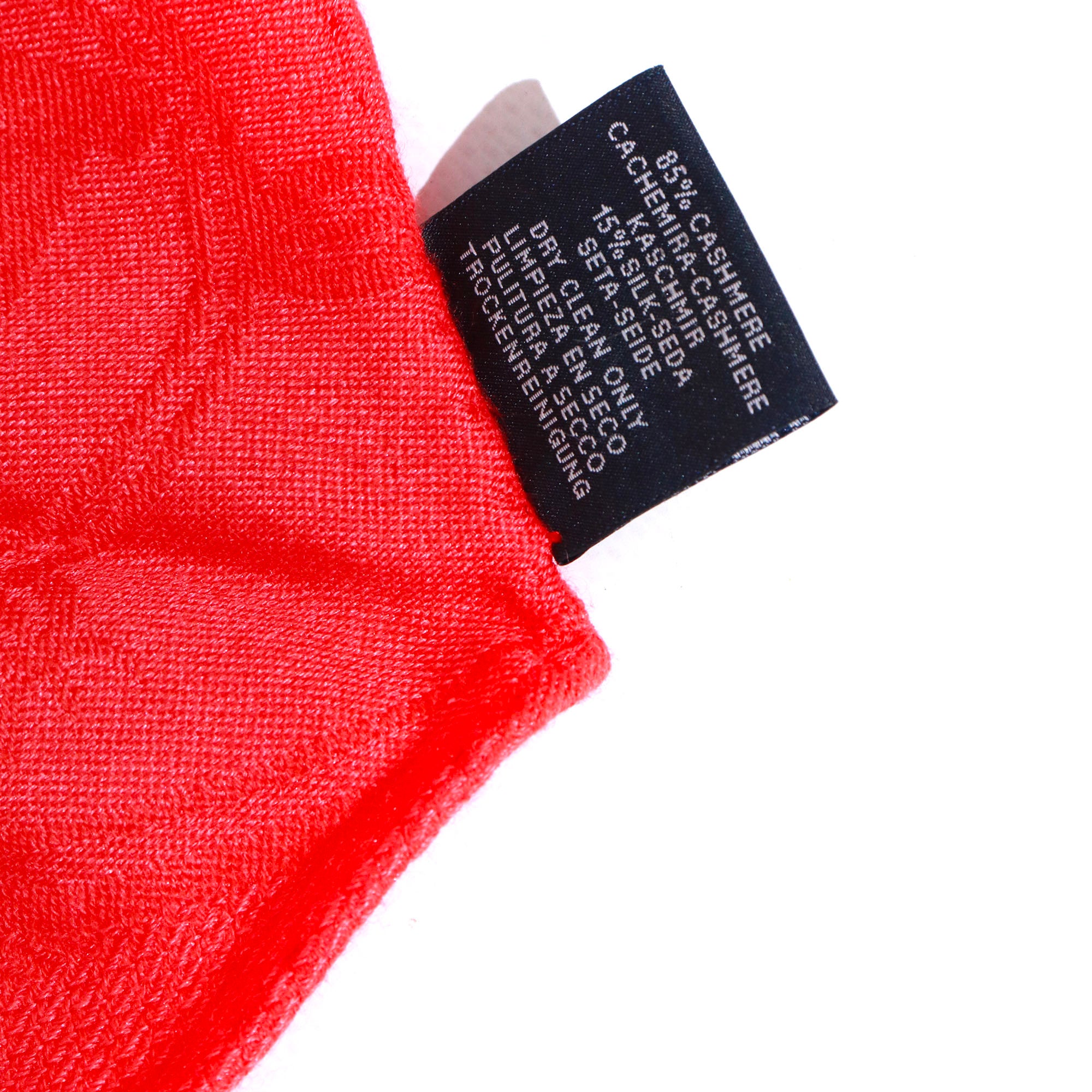 HERMÈS - New Libris Hermès orange cashmere and silk diamond, medium model