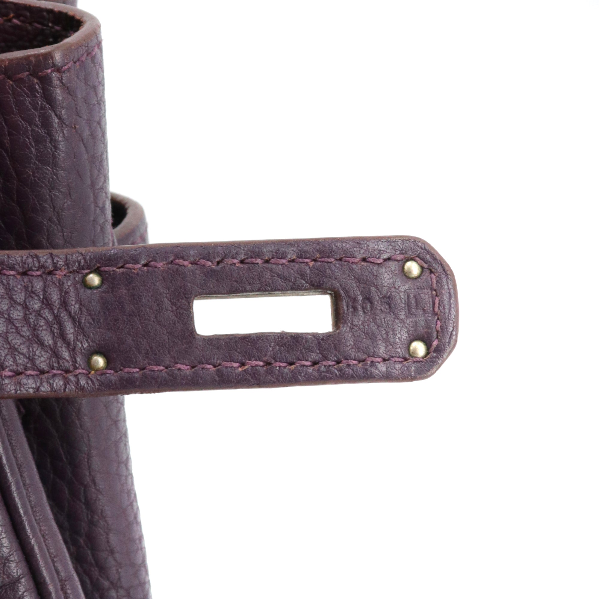 HERMÈS - Hermès Birkin 35 handbag in grape purple clemence taurillon leather