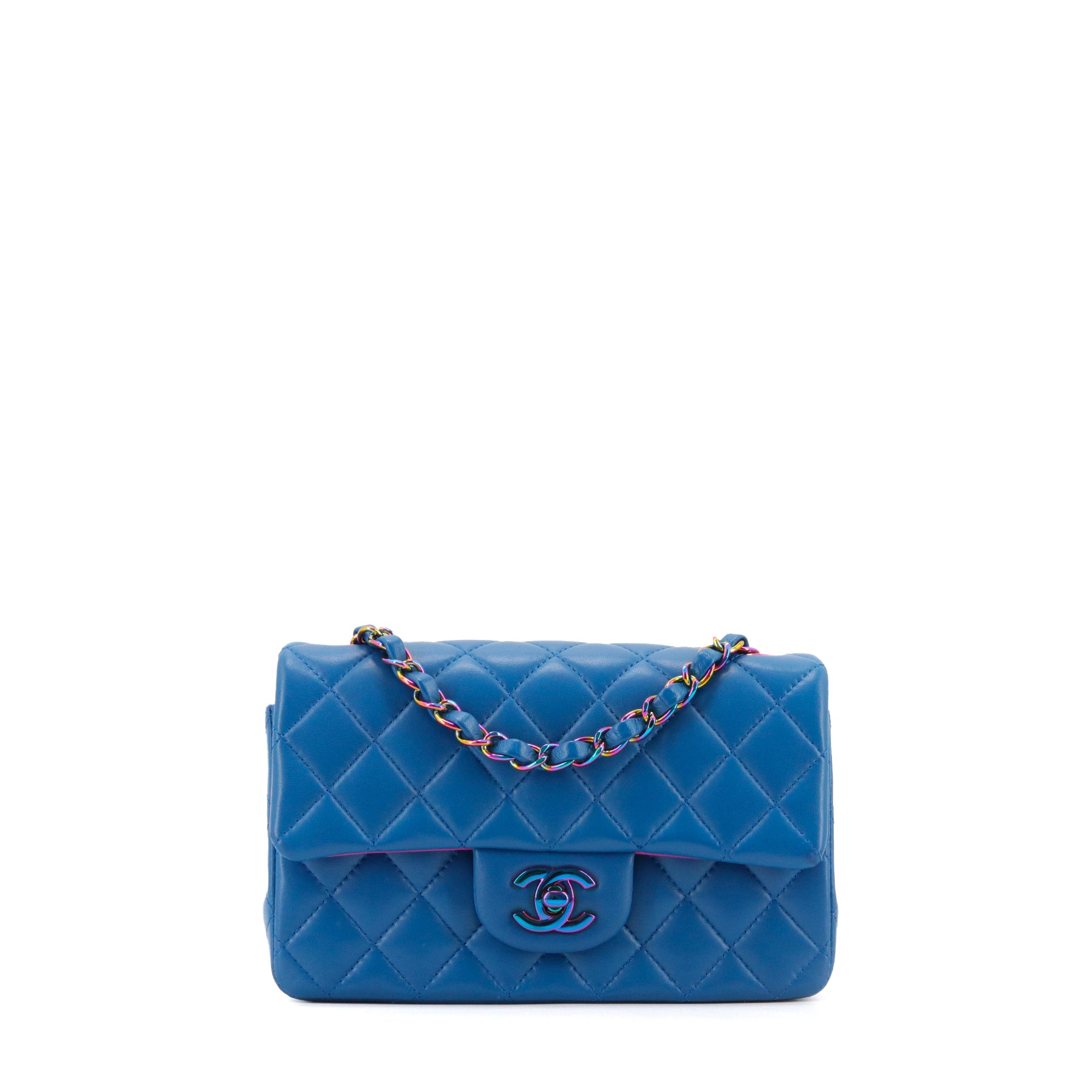CHANEL - Chanel Mini Rectangle shoulder bag in blue leather limited edition 21P