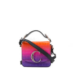 CHLOÉ - Chloé C Mini shoulder bag in multicolor croc-embossed leather