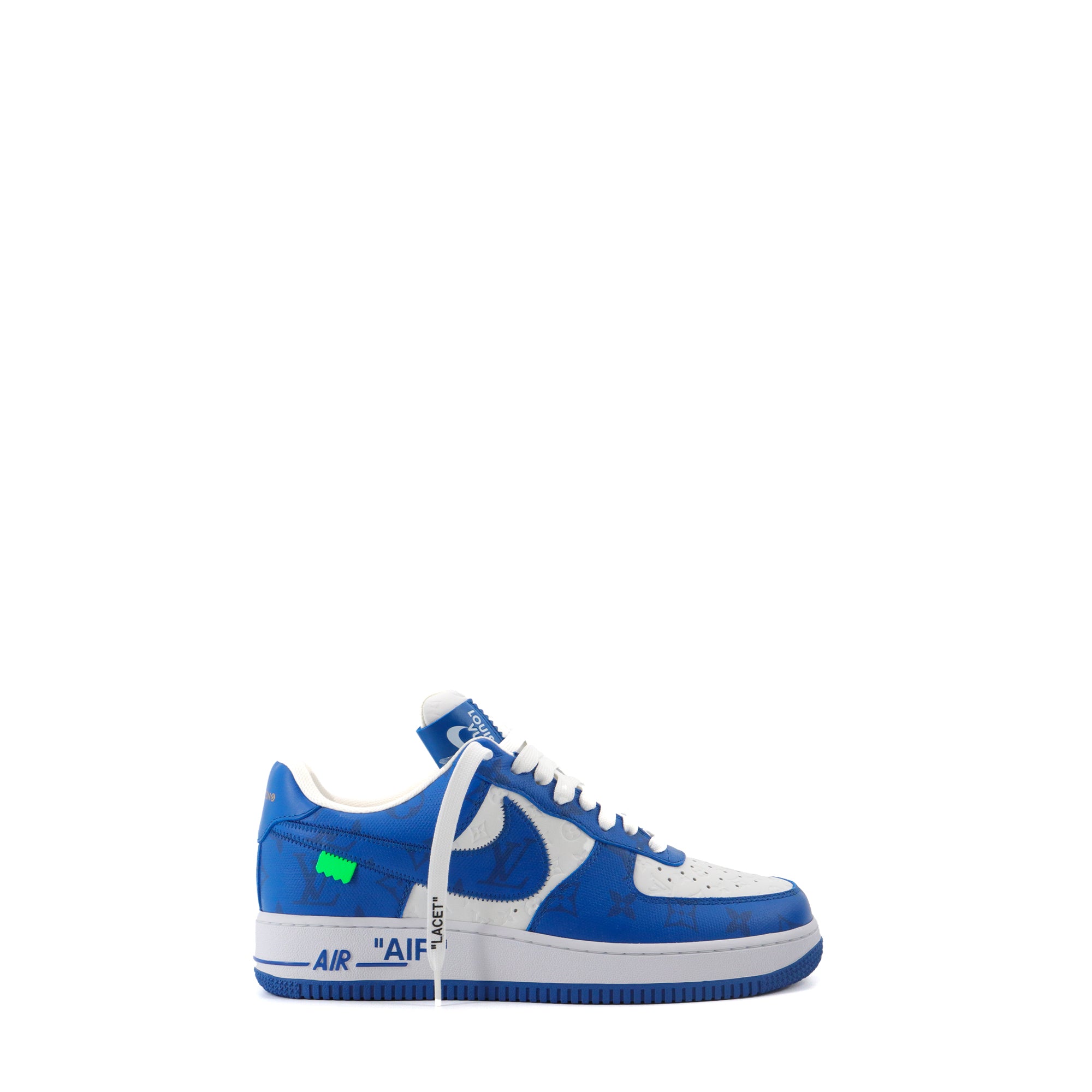 LOUIS VUITTON - Sneakers Air Force One Louis Vuitton x Nike en cuir blanc et bleu (T41)