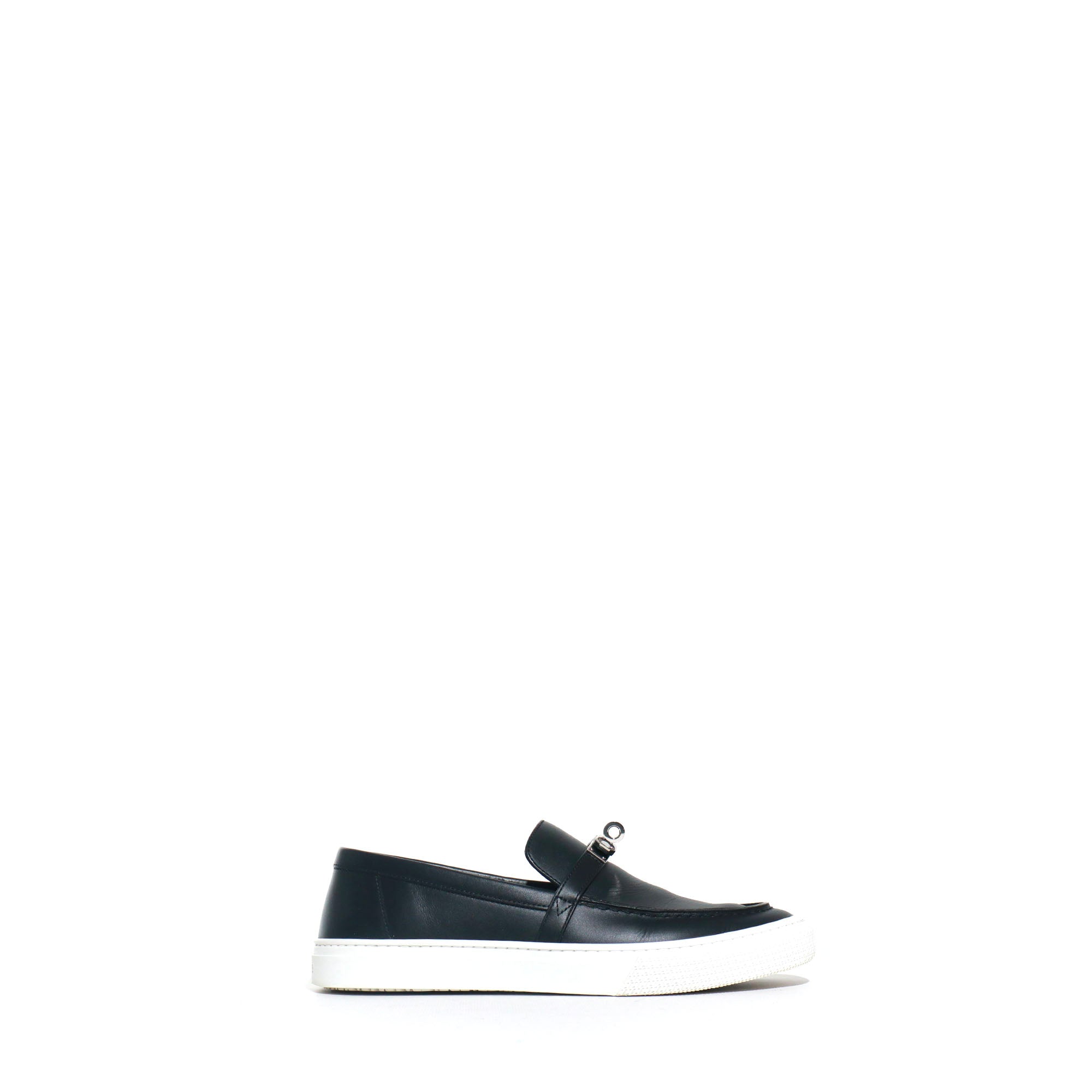 HERMÈS - Sneakers Slip-On Game en cuir noir (T39)