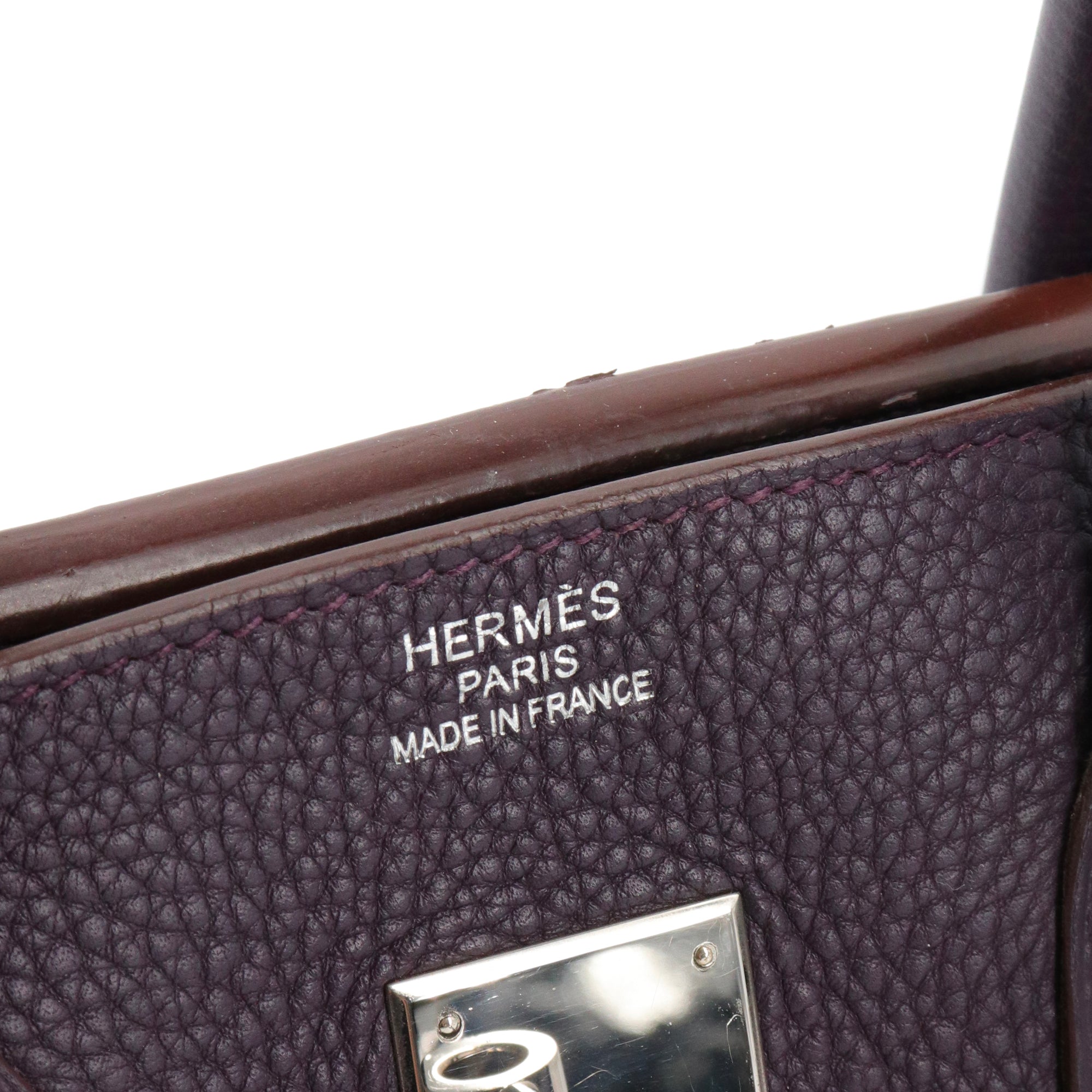 HERMÈS - Hermès Birkin 35 handbag in grape purple clemence taurillon leather