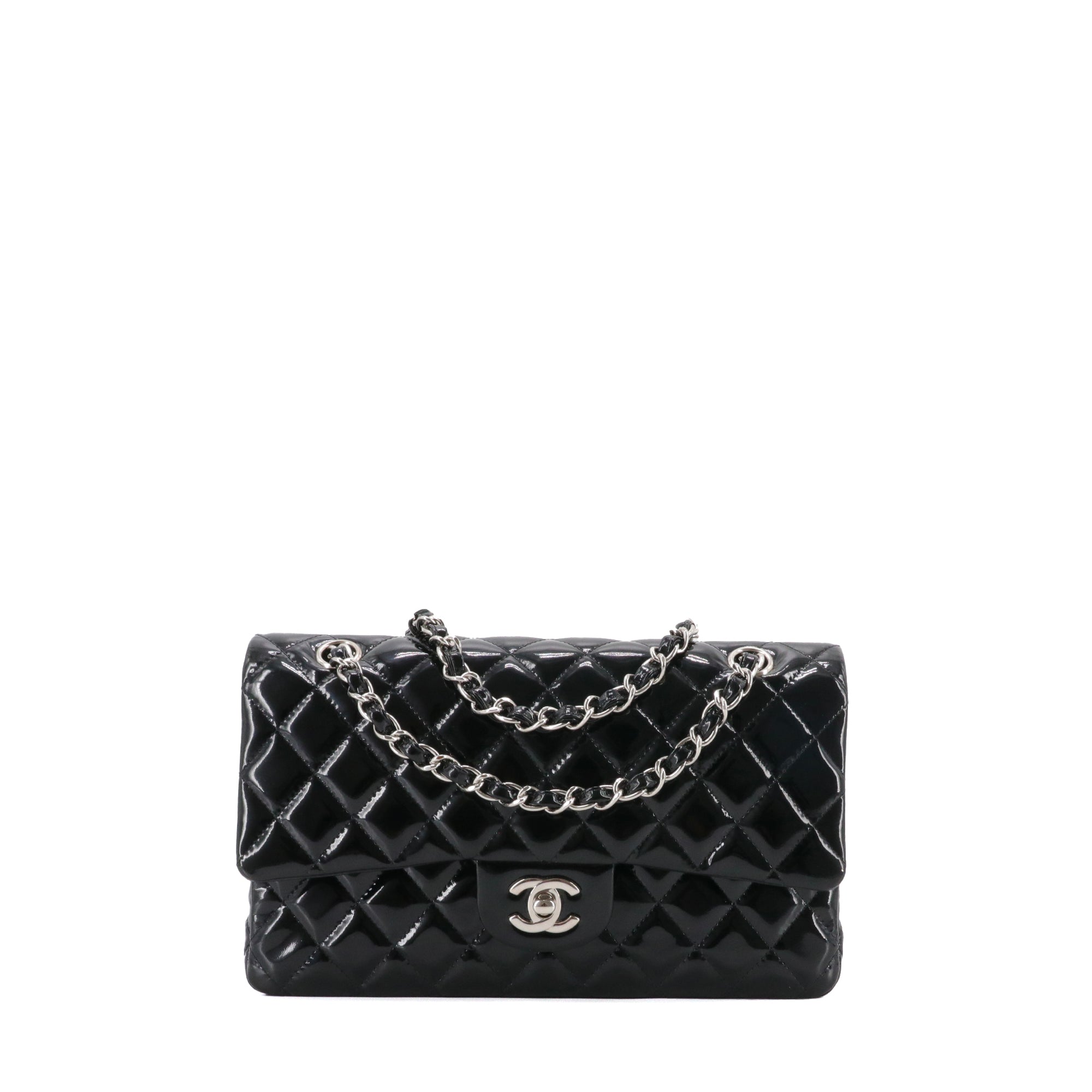 CHANEL - Sac à main Classique/Timeless 11.12 Chanel en cuir verni noir