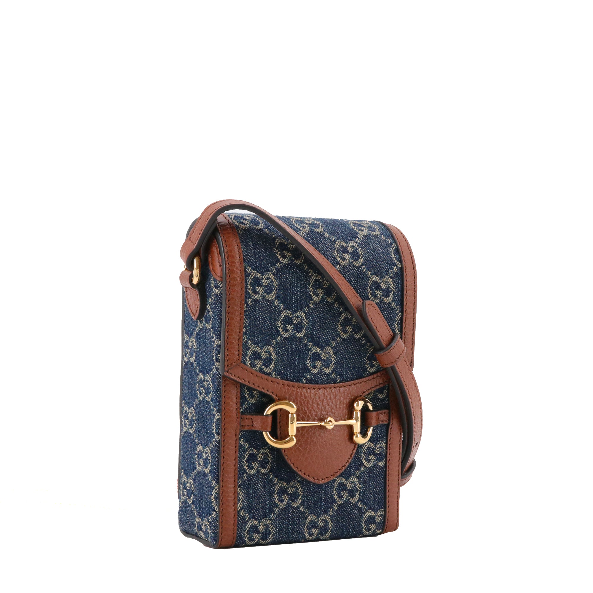 GUCCI - Sac à bandoulière Horsebit 1955 Gucci en denim monogrammé