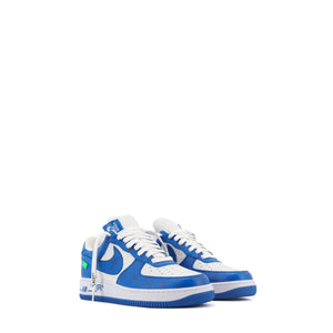 LOUIS VUITTON - Sneakers Air Force One Louis Vuitton x Nike en cuir blanc et bleu (T41)