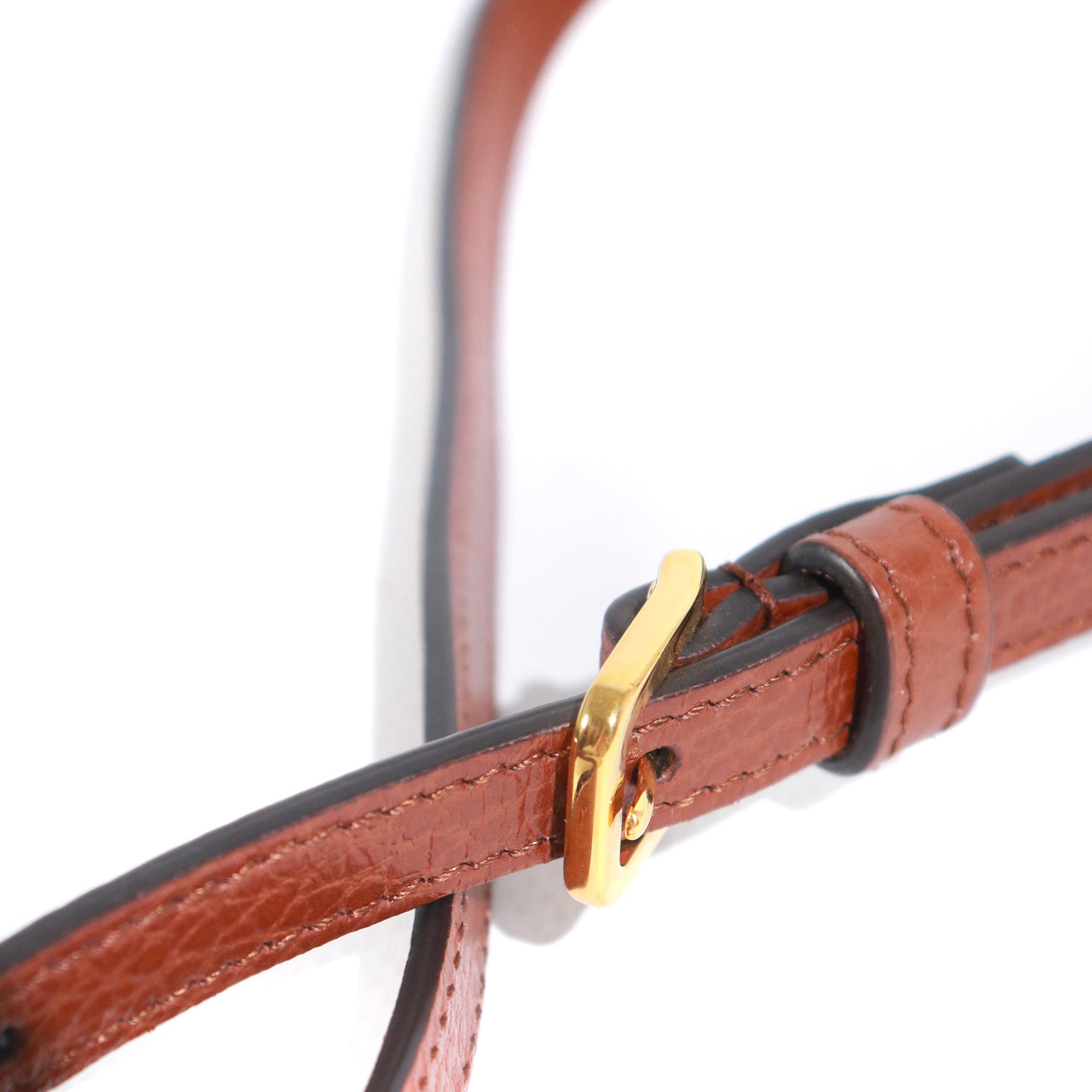 GUCCI - 1955 Mini horsebit detail shoulder bag in denim and brown leather