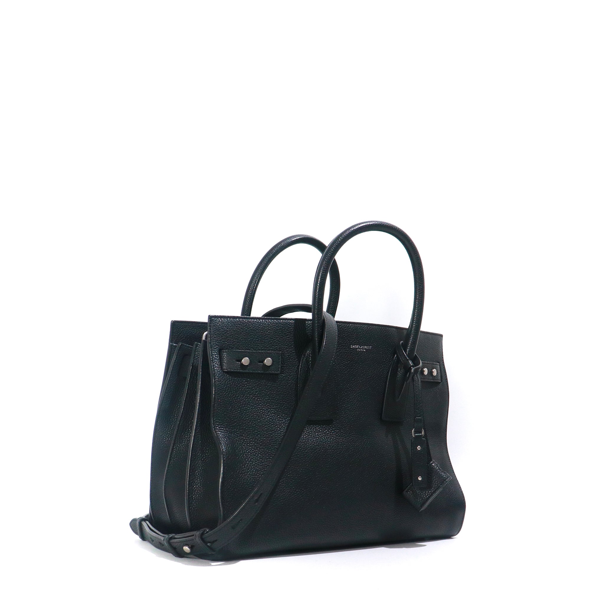 SAINT LAURENT - Small Sac de Jour in black grained leather