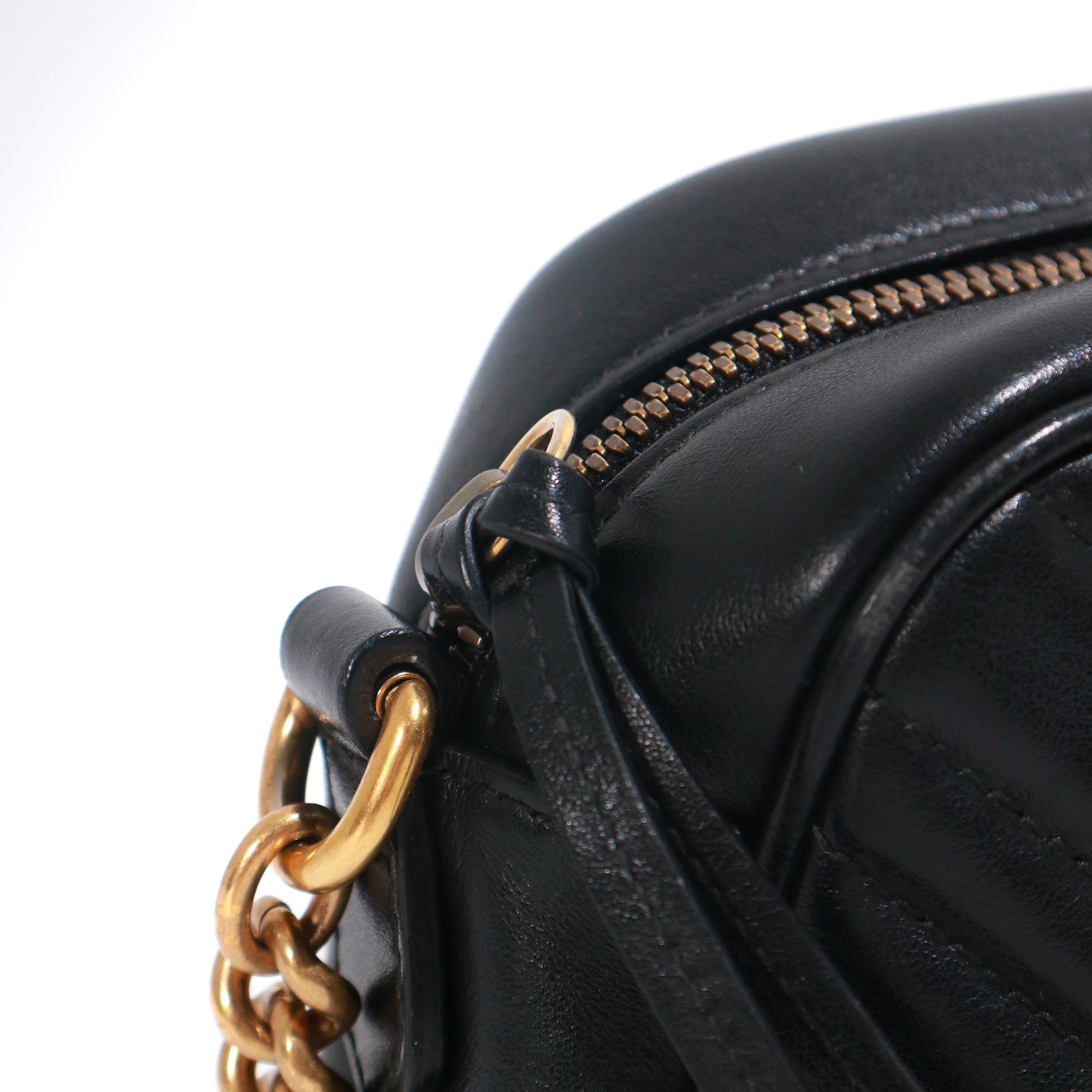 GUCCI - Caméra Marmont Small Size quilted shoulder bag in black leather