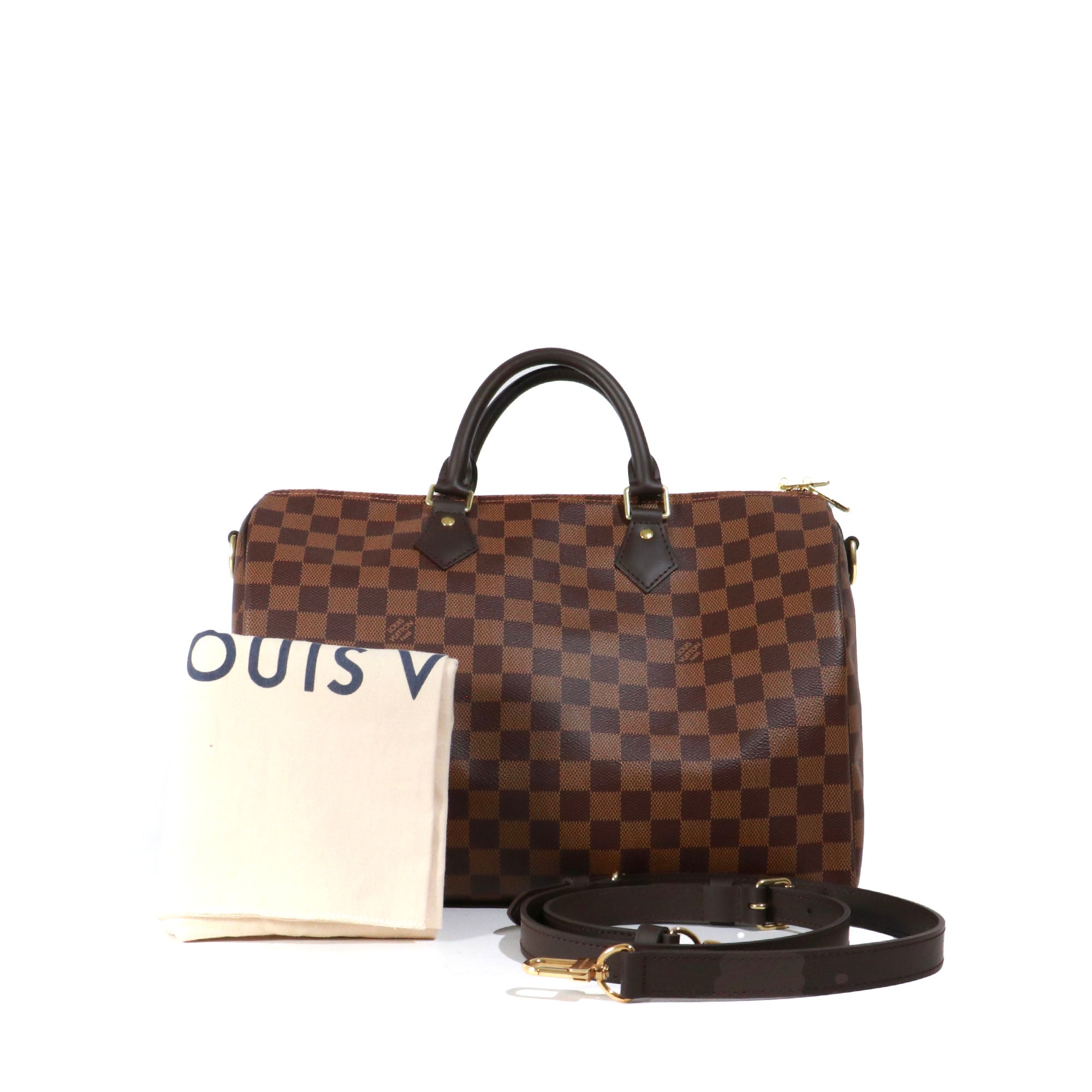 LOUIS VUITTON - Louis Vuitton Speedy 35 shoulder bag in Damier Ébène canvas