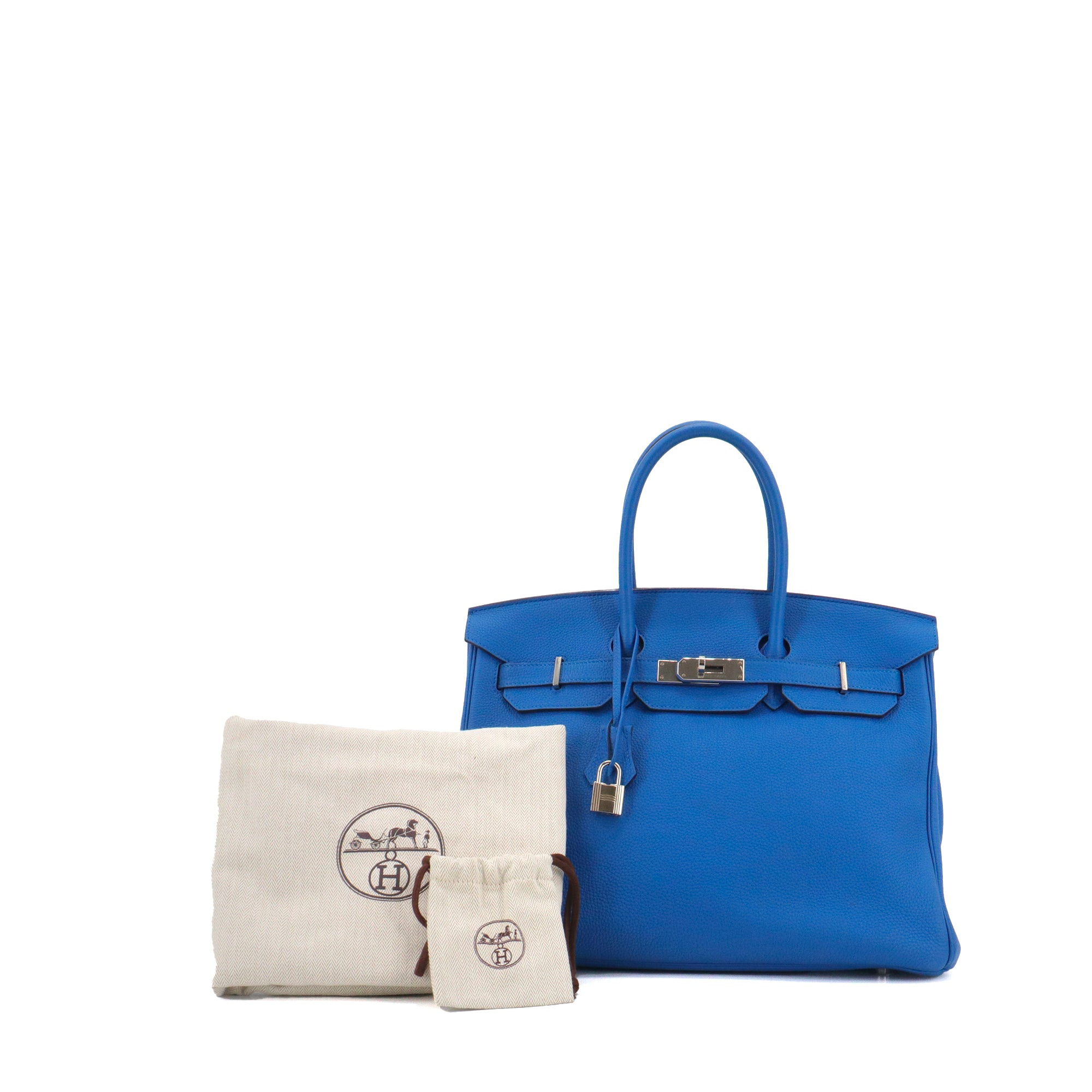 HERMÈS - Birkin 35 handbag in black togo leather 