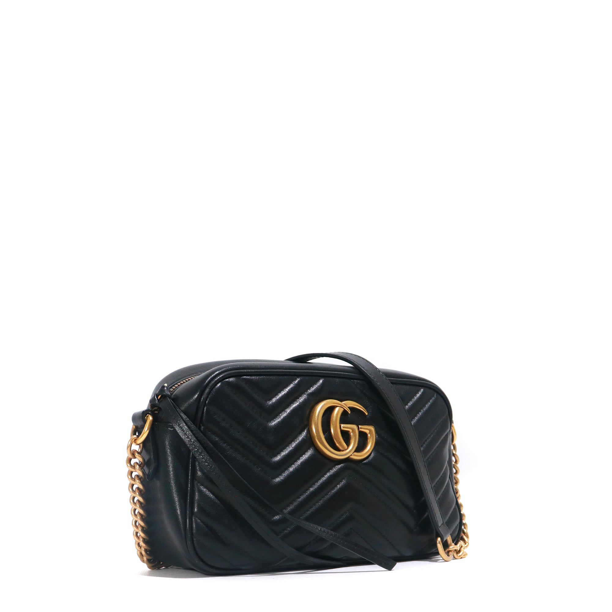 GUCCI - Caméra Marmont Small Size quilted shoulder bag in black leather