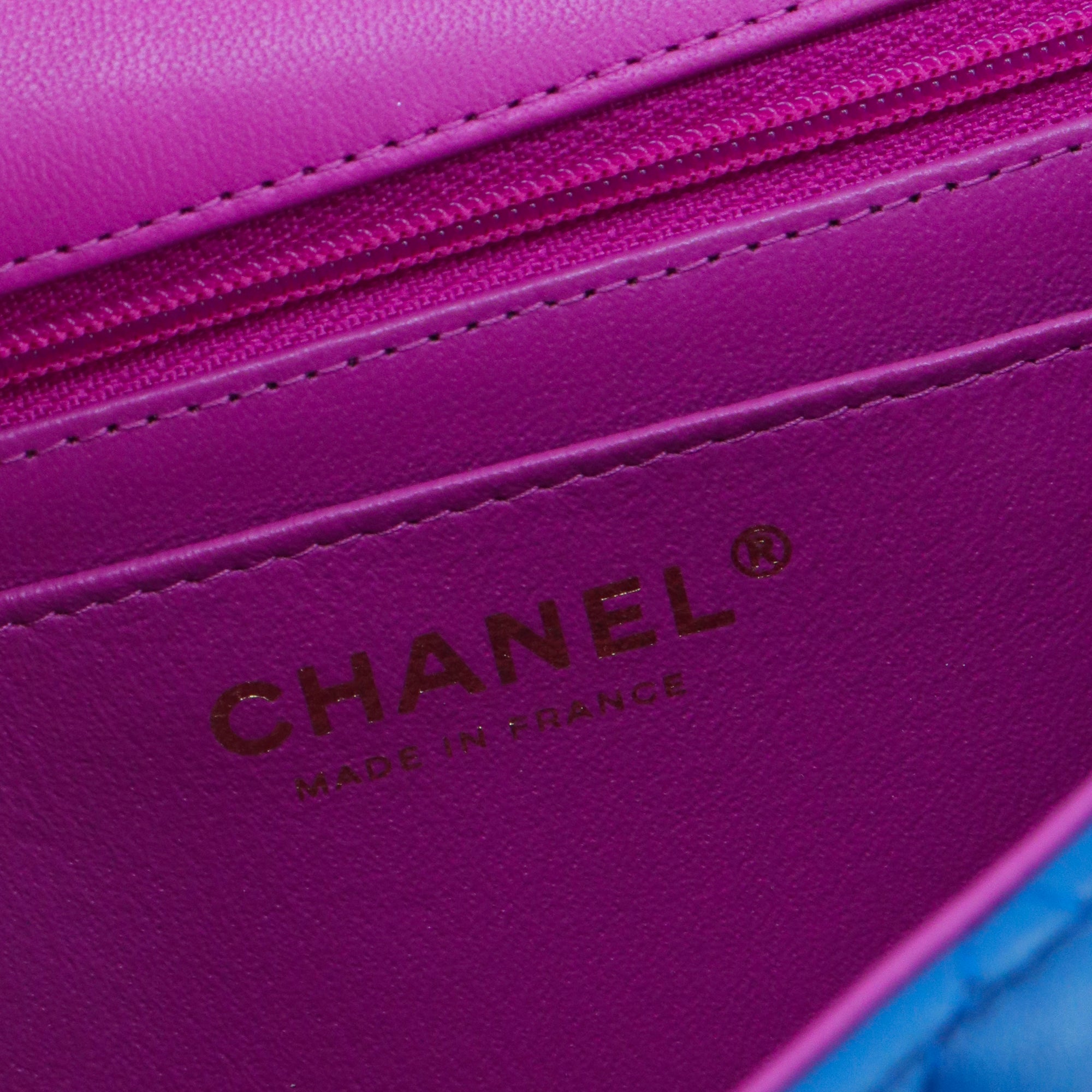 CHANEL - Chanel Mini Rectangle shoulder bag in blue leather limited edition 21P