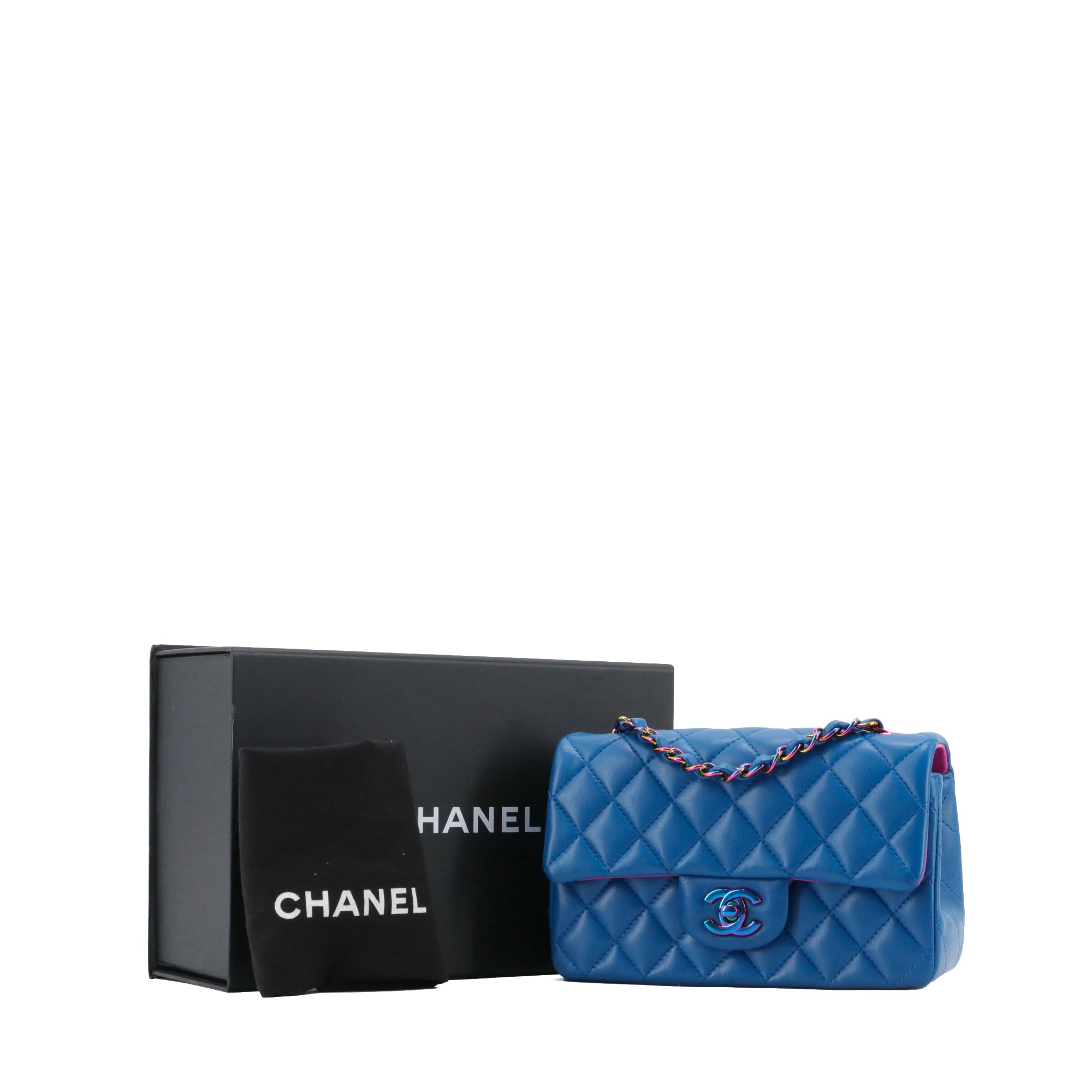 CHANEL - Chanel Mini Rectangle shoulder bag in blue leather limited edition 21P