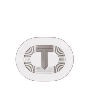HERMÈS - Assiette Rallye 24 ovale petit modèle blanche