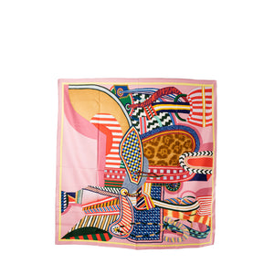 HERMÈS - Carré 90 La selle imaginaire Hermès en soie multicolore