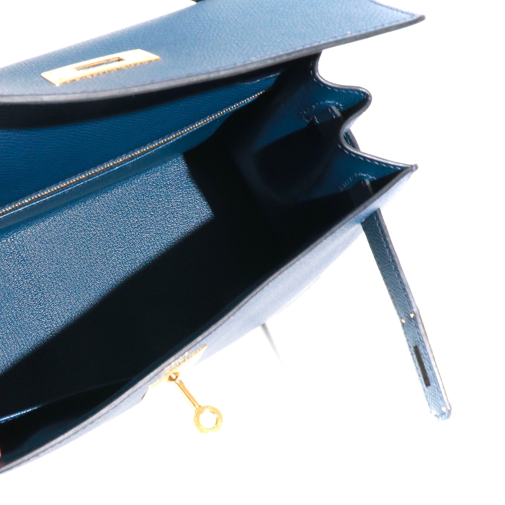 HERMÈS - Hermès Sellier Kelly 28 handbag in Prussian Blue Epsom leather