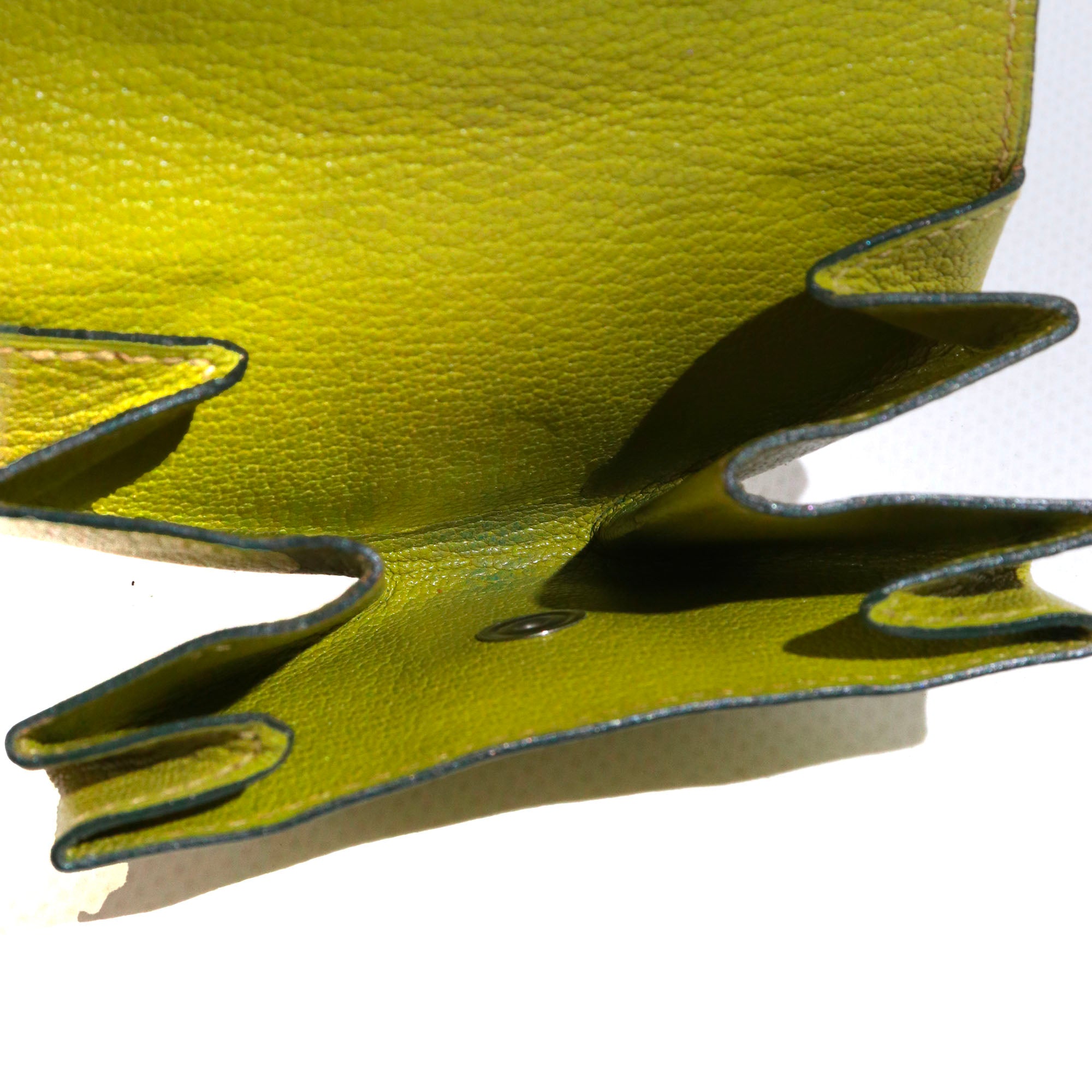 HERMÈS - Hermès purse in green grained leather