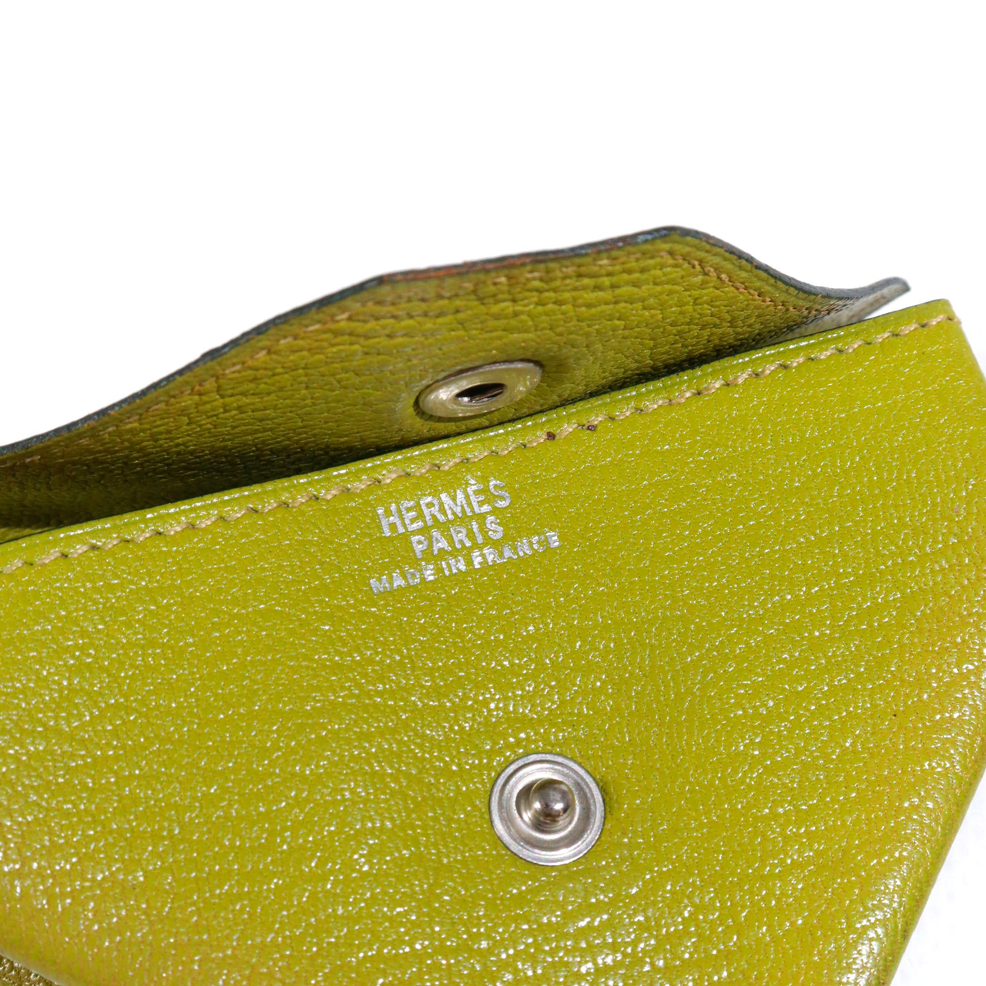 HERMÈS - Hermès purse in green grained leather