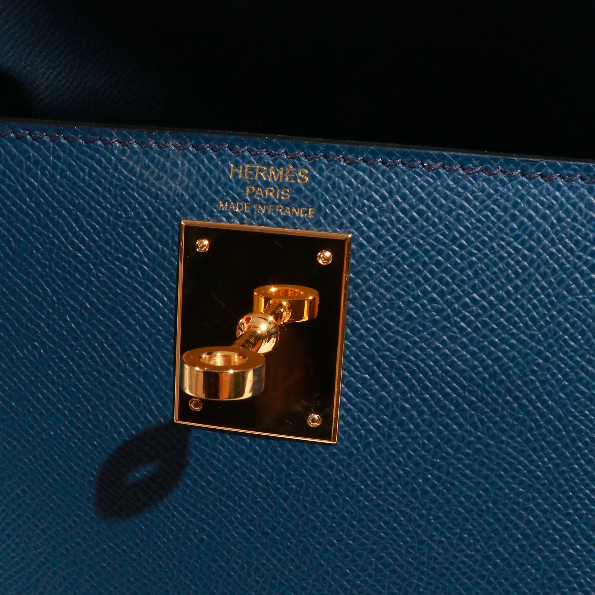 HERMÈS - Hermès Sellier Kelly 28 handbag in Prussian Blue Epsom leather