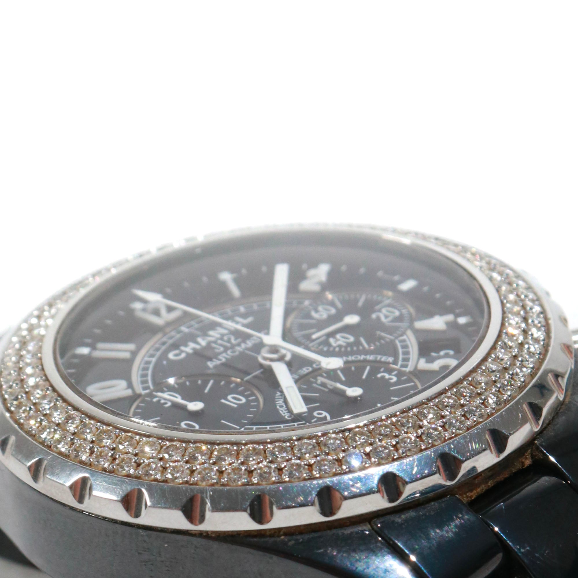 CHANEL - Chanel J12 watch in black ceramic and diamonds 