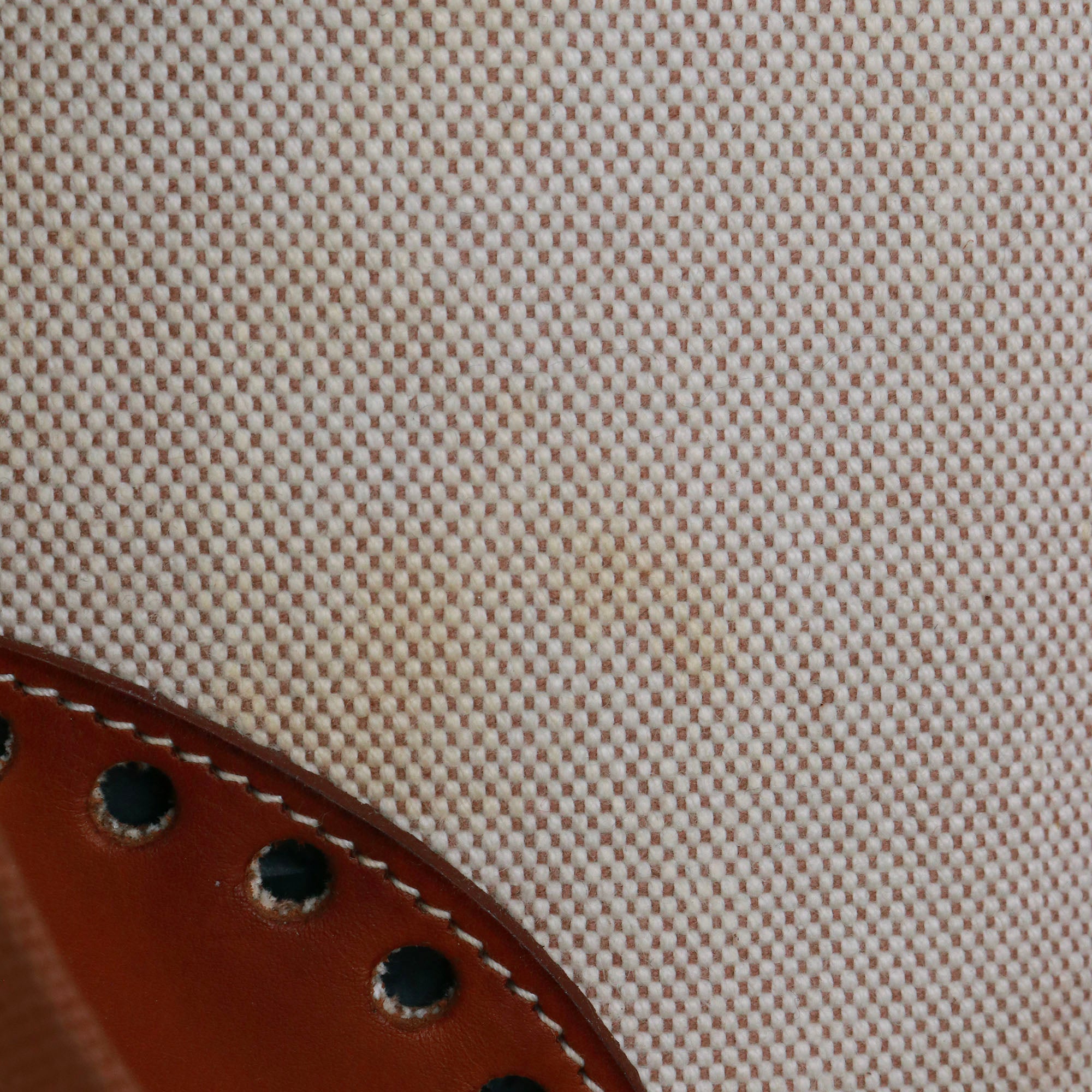 HERMÈS - Evelyne Hermès shoulder bag in gold leather and beige canvas