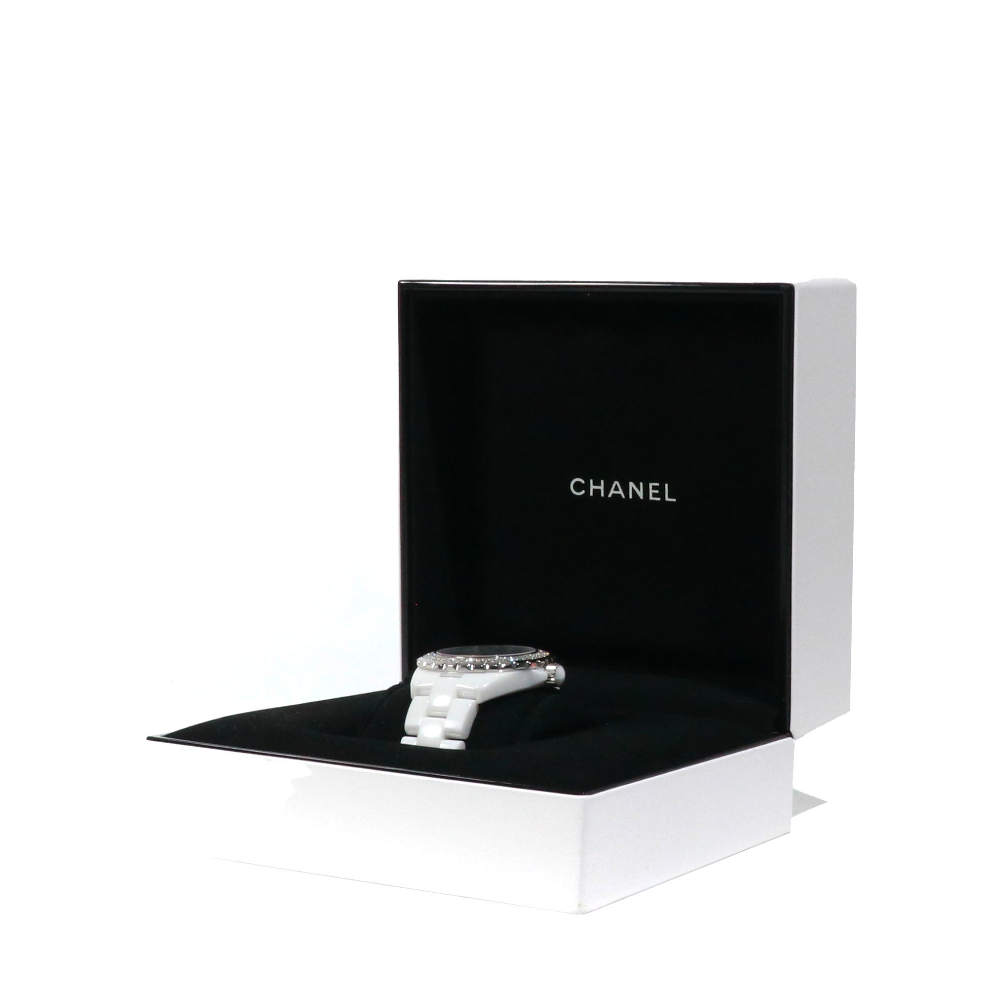 CHANEL - Montre J12 Chanel en céramique blanche et diamants